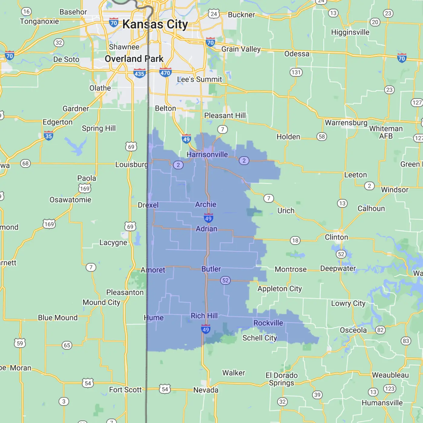 Service area of Aspen Concrete and Poolls for fiberglass pool installations